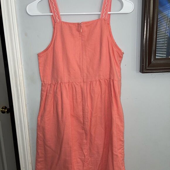 Loft XS Linen Cotton Blend Embroidered Empire Dress - Picture 2 of 4